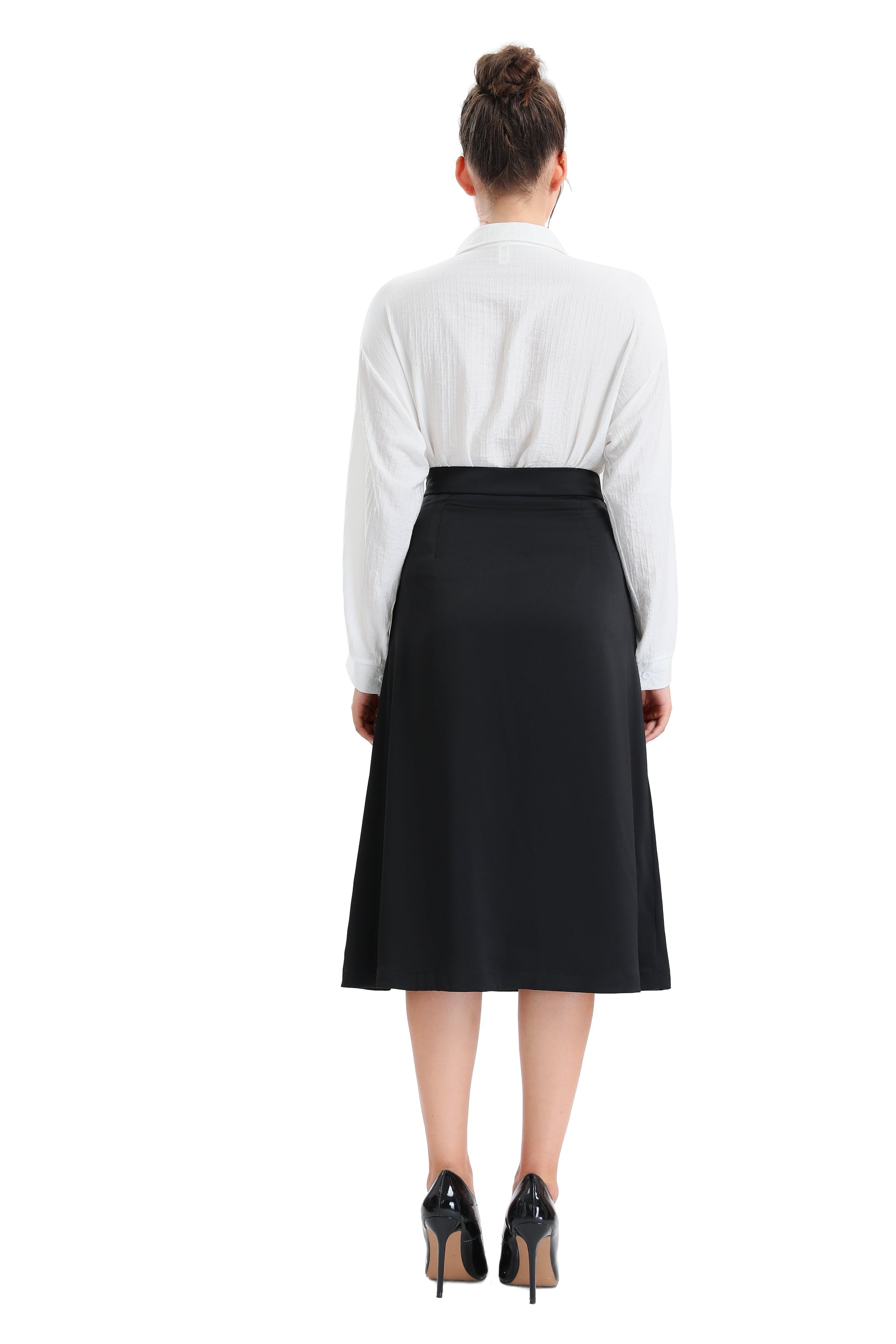 Satin Detailed Midi Skirt in XS view 2 - Satin Full Skirt (dress)