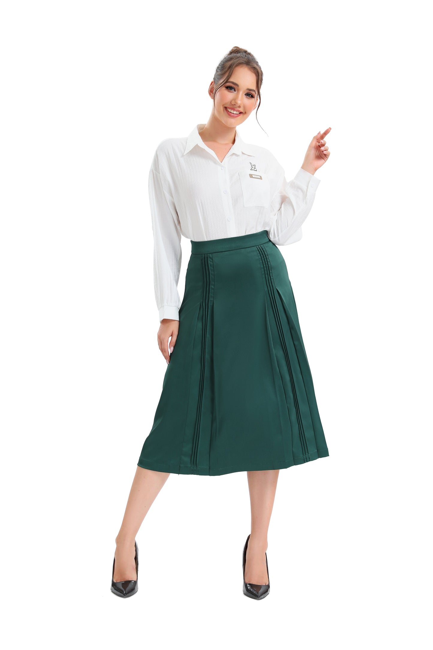 Satin Detailed Midi Skirt view 12 - Satin Full Skirt (dress)