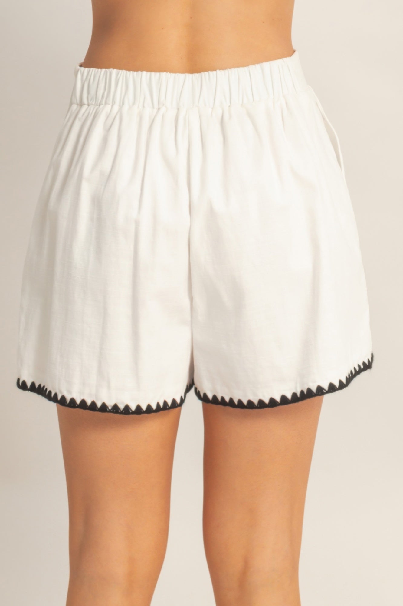 Scallop Trim High-waisted Shorts view 12 (bottom) - scallop edge shorts, scallop edge shorts women, sca - shop at us.meeeshop