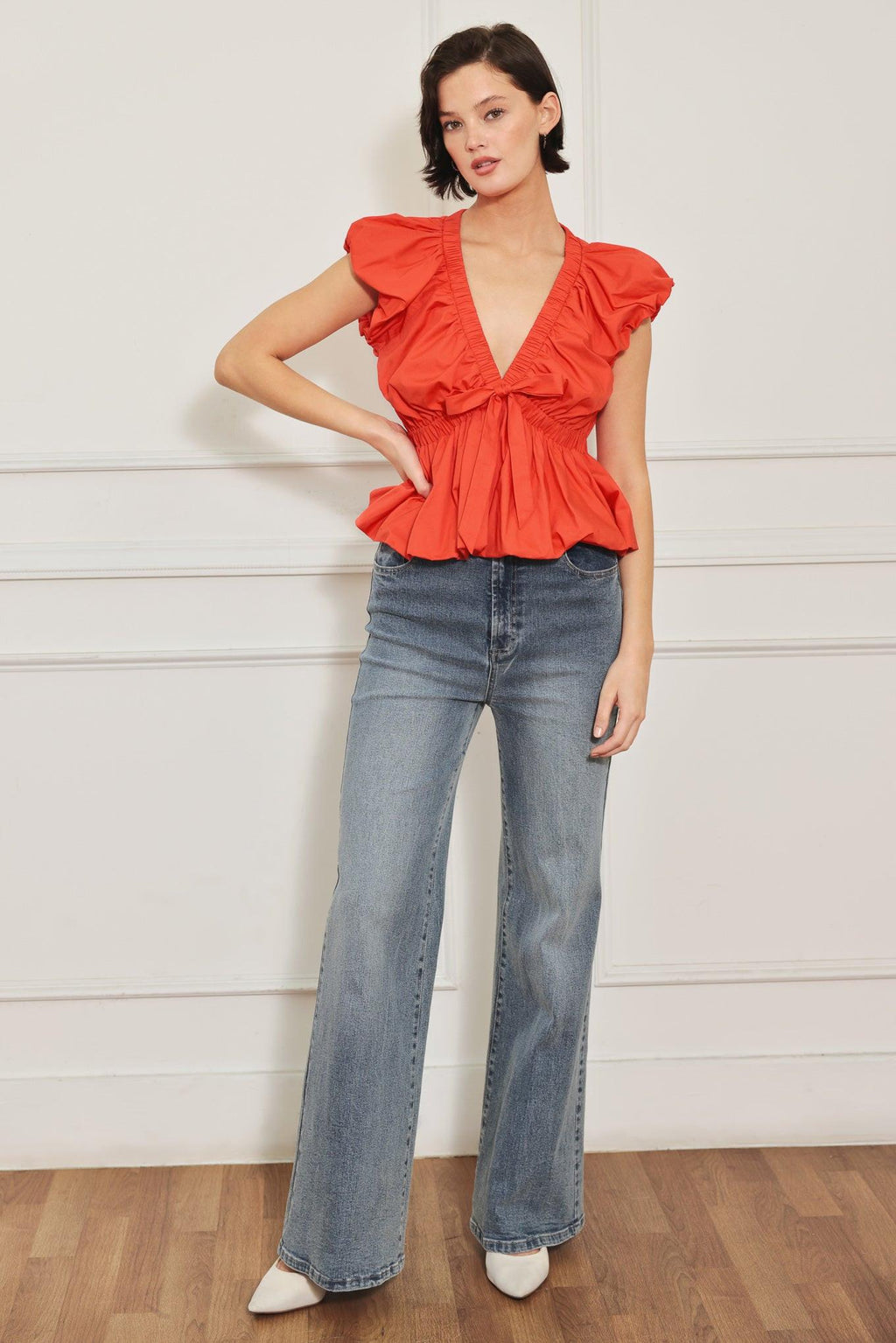 Scarlet Country Girl Woven Top view 9 (top) - woven top, girl woven top - shop at us.meeeshop