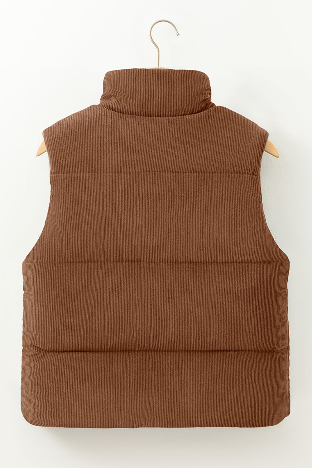scottie solid color Scottie Solid Color Corduroy Puffer Vest Coat - Coffee view 6 (layer) - shop at us.meeeshop