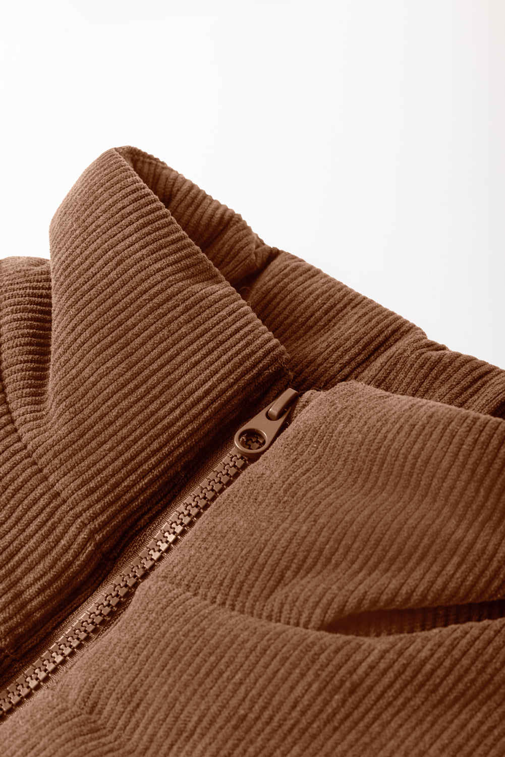 scottie solid color Scottie Solid Color Corduroy Puffer Vest Coat - Coffee view 7 (layer) - shop at us.meeeshop
