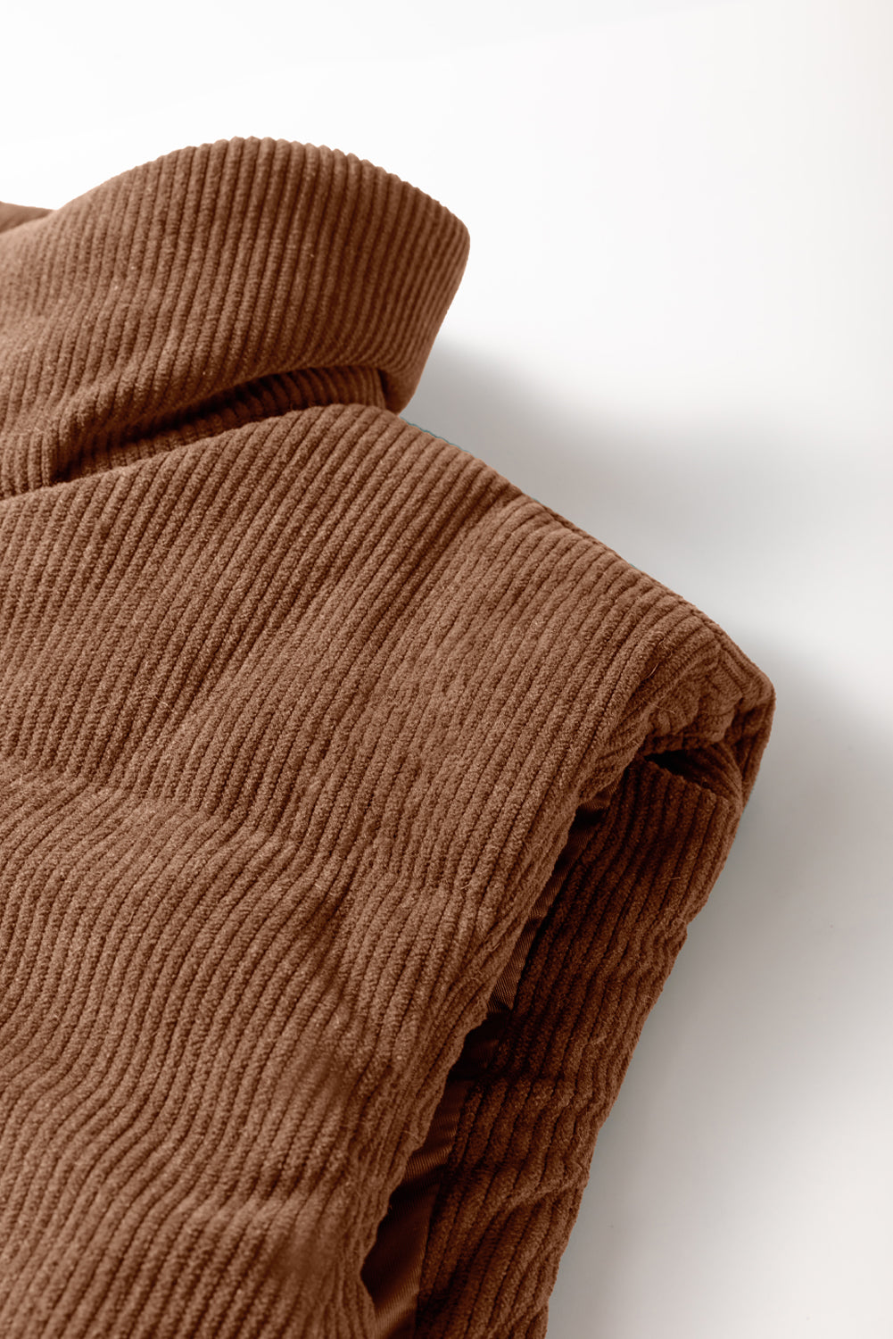 scottie solid color Scottie Solid Color Corduroy Puffer Vest Coat - Coffee view 8 (layer) - shop at us.meeeshop