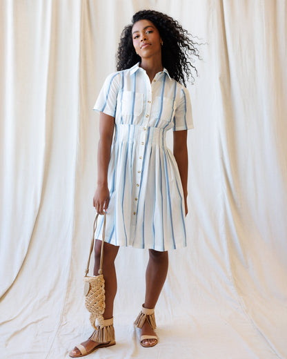 Seaside Stripe Dress in L view 4 - Coast Stripe Dress