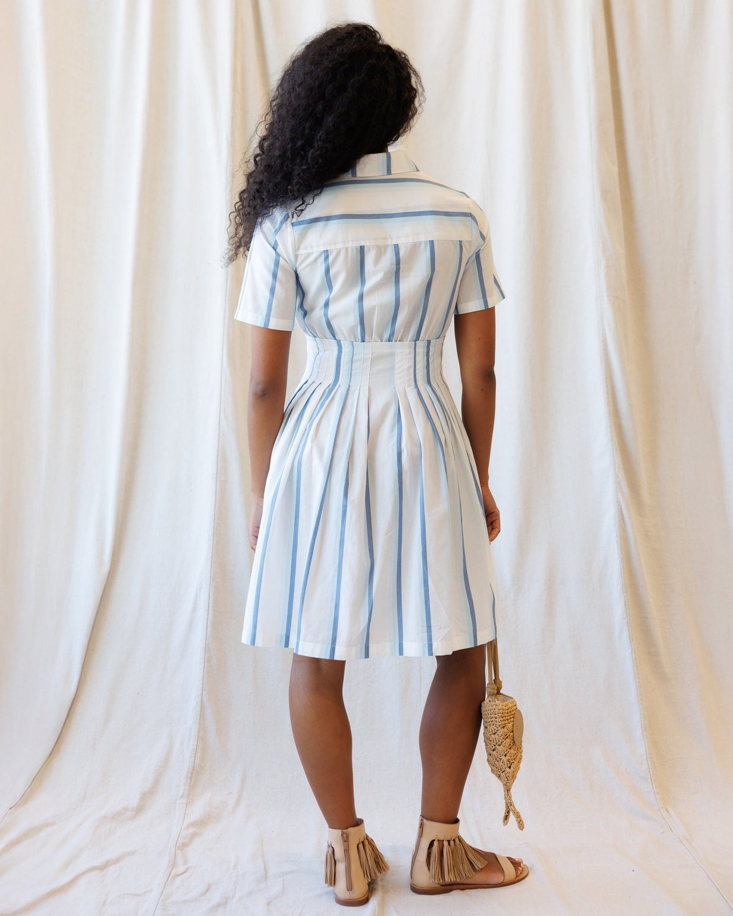 Seaside Stripe Dress in M view 3 - Coast Stripe Dress