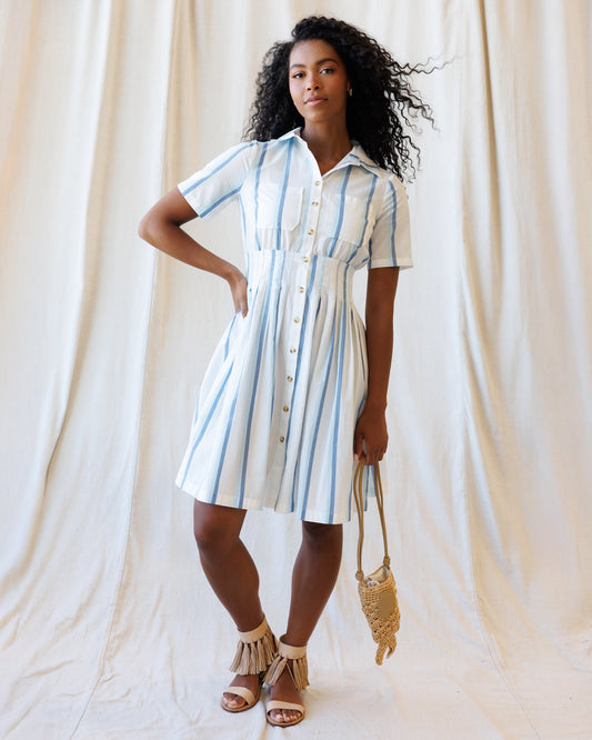 Seaside Stripe Dress in XS - Coast Stripe Dress