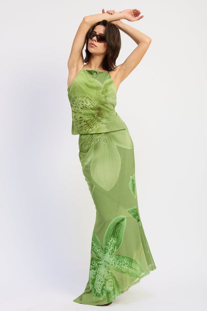 Seraphine Maxi Skirt in Green Floral - Seraphina Maxi Skirt (dress)
