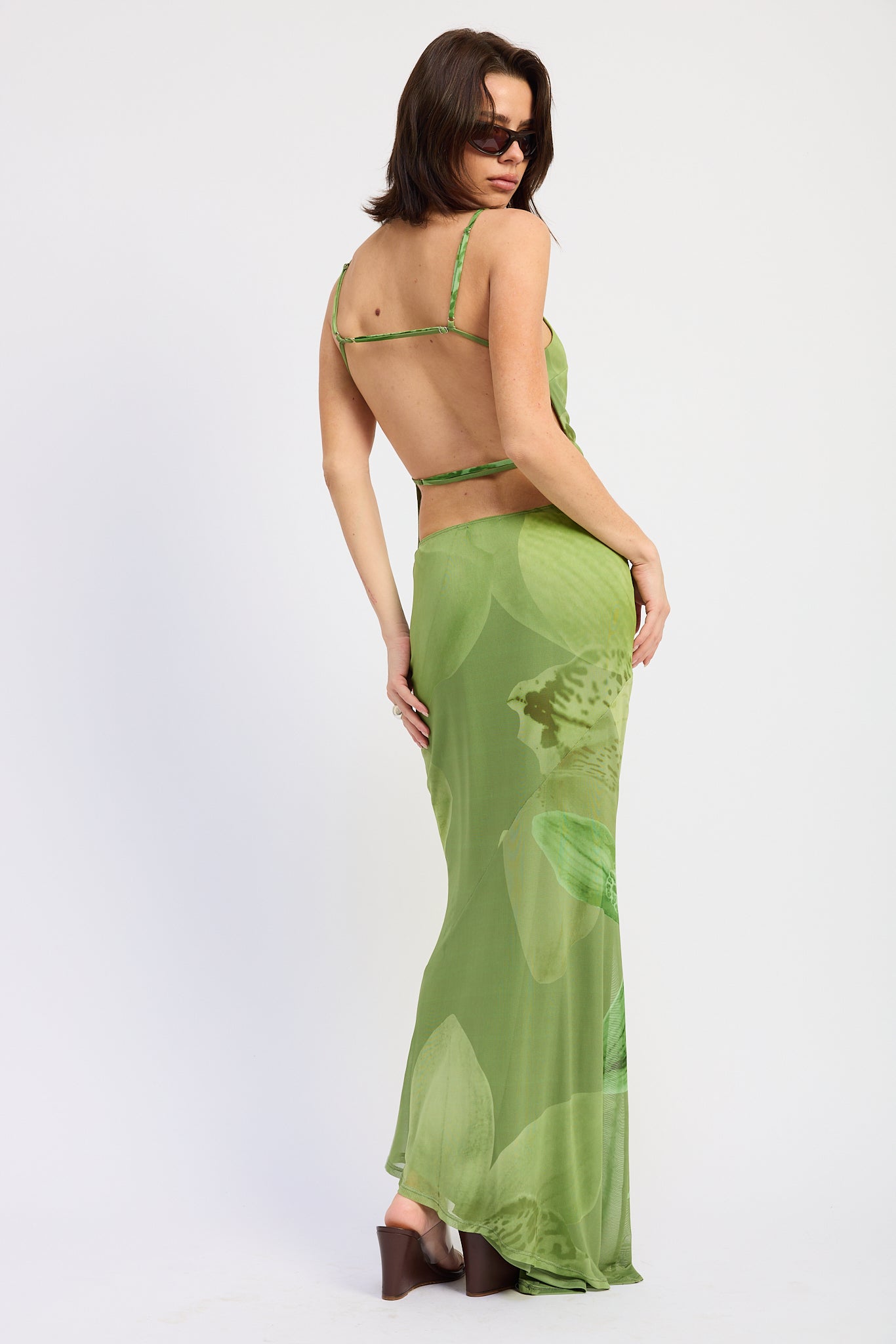 Seraphine Maxi Skirt in Green Floral view 3 - Seraphina Maxi Skirt (dress)