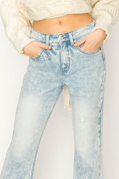 Serena plus High Rise Crop Flare Jeans in P-20 view 3 - High-Waisted (bottom)