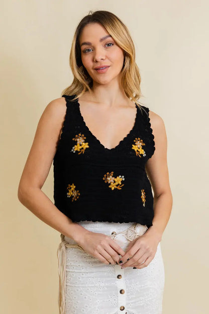Serene Blooms Crochet Style Top - MeeeShop Women's Fashion