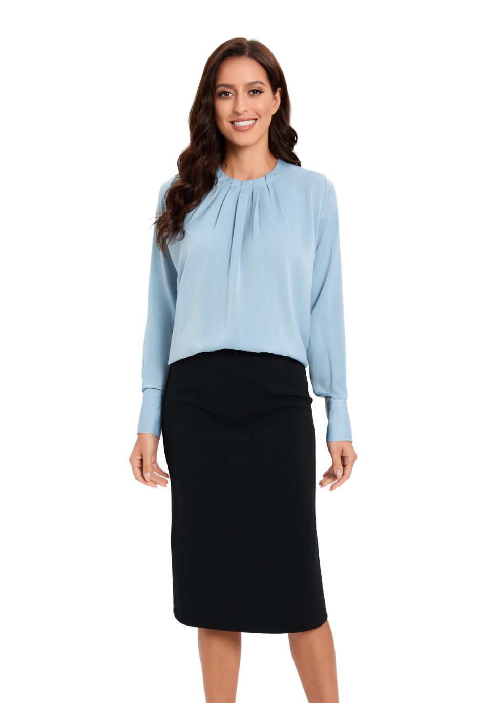 Serene Skyline Blue Top in Blue view 3