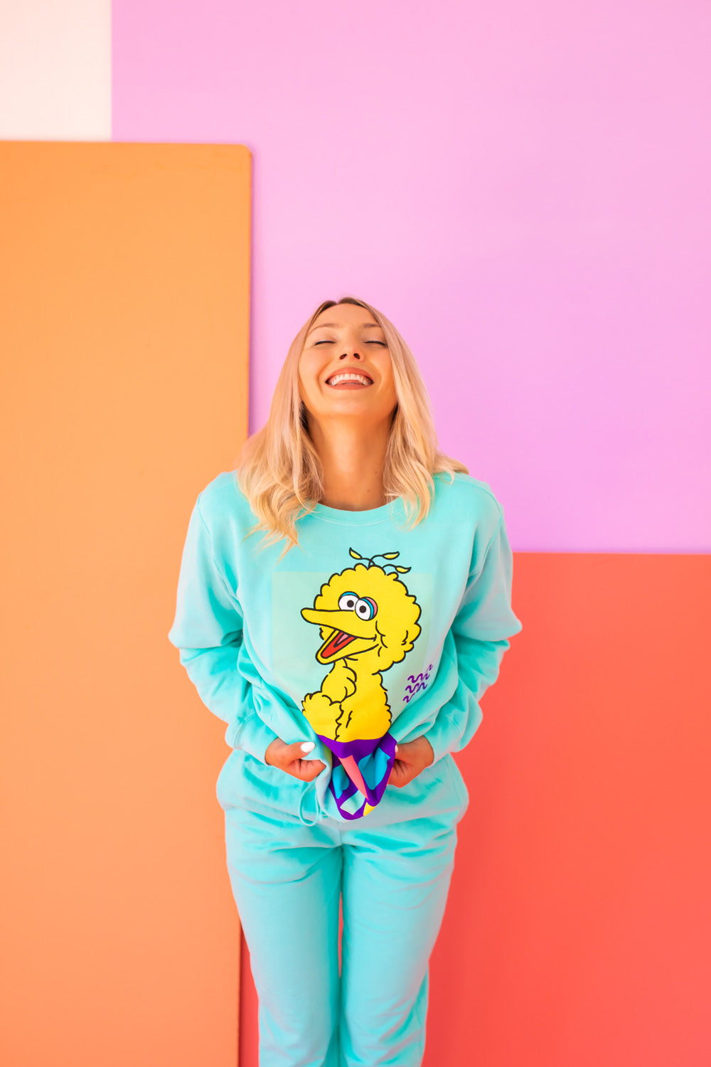 Sesame Street Big Bird Sweatshirt in XL view 4 - Sesame Street Sweatshirt Adult (top)