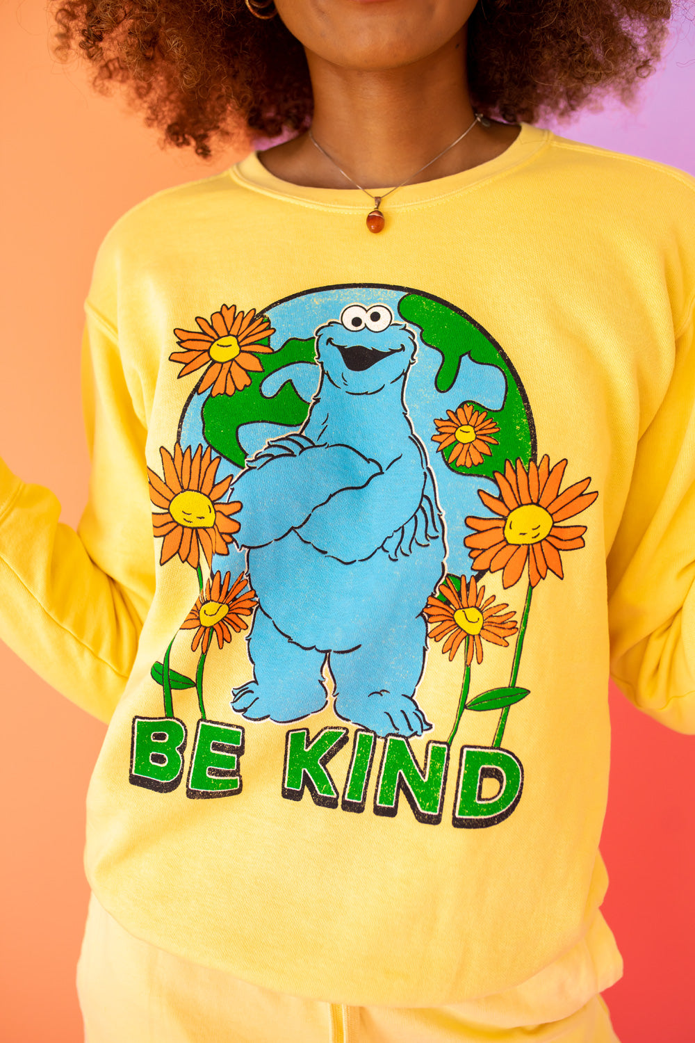Sesame Sweatshirt Be Kind Cookie Monster Sweatshirt in XL view 4 (top)