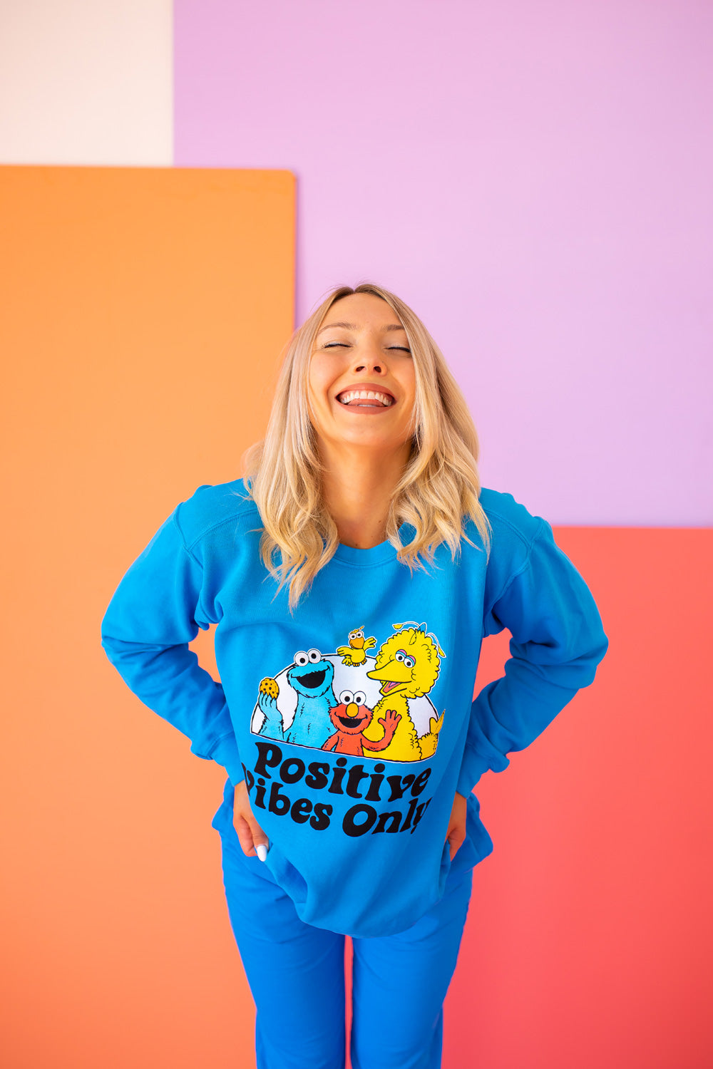 Sesame Sweatshirt Positive Vibes Sweatshirt view 9 (top)