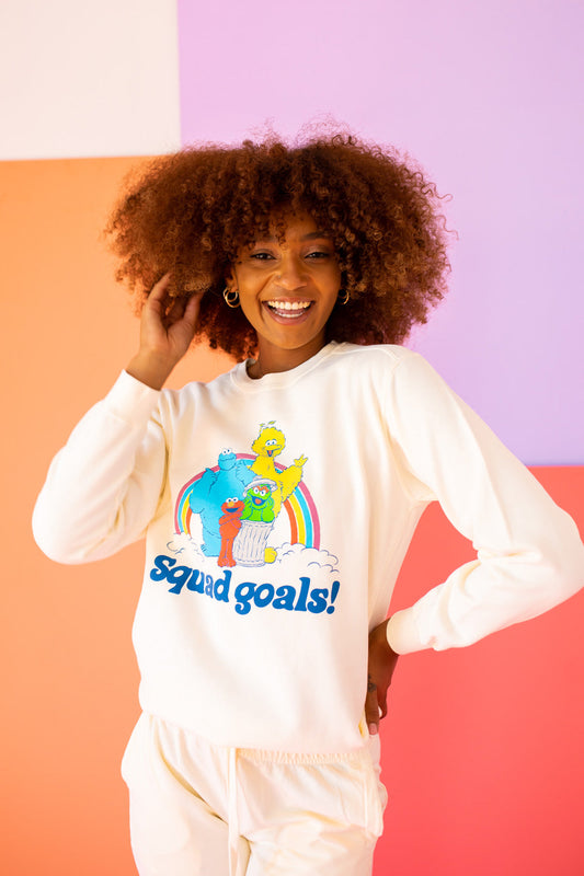Sesame Sweatshirt Squad Goals in Ivory view 2 (top)