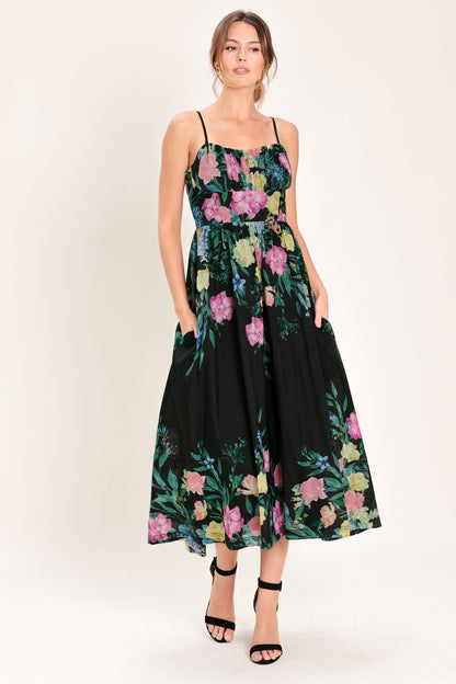 Shadow Floral Woven Midi Dress in IVORY view 2 - Shadow Floral Midi Dress