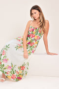 Shadow Floral Woven Midi Dress IVORY (dress) - shadow floral midi dress, cue shadow floral dress, afrm  - shop at us.meeeshop