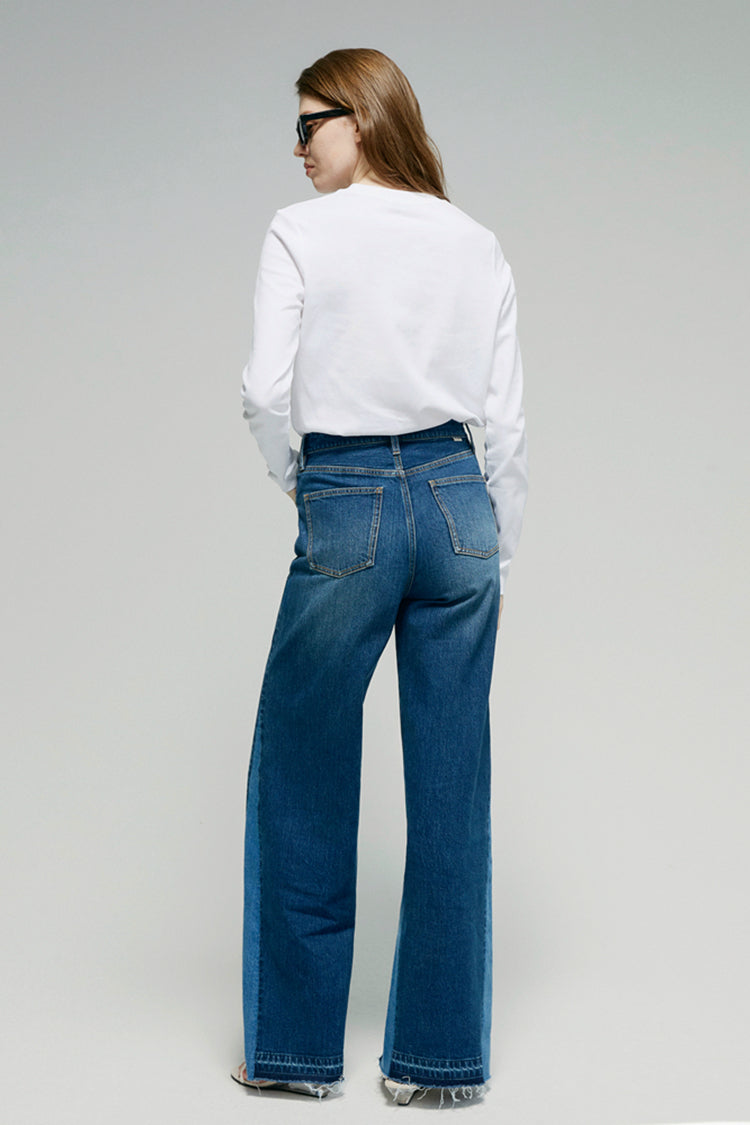 Shadow Split Wideleg Jeans - MeeeShop Women's Fashion