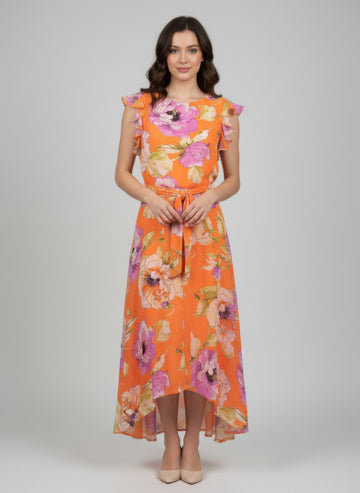 Shelby & Palmer Floral Ruffled Sleeve Dress - MeeeShop Women's Fashion
