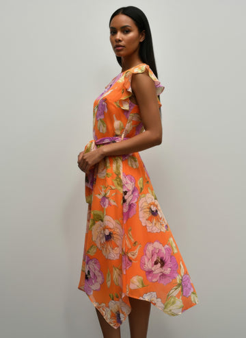 Shelby & Palmer Floral Ruffled Sleeve Dress - MeeeShop Women's Fashion