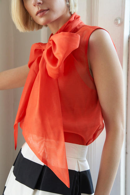 Shine for US Organza Top in BLACK view 8 - Shiny Organza Top