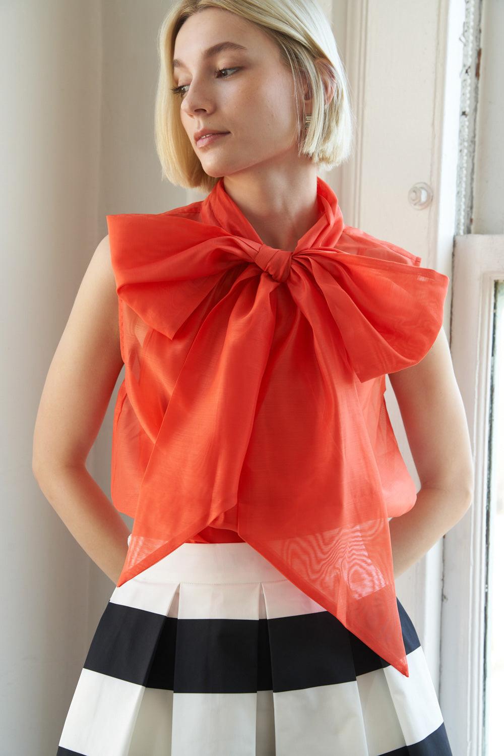 Shine for US Organza Top in RED - Shiny Organza Top