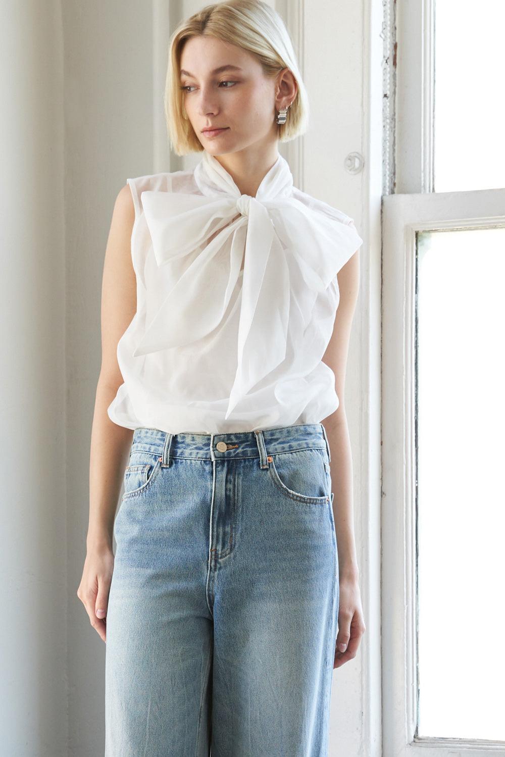 Shine for US Organza Top in RED view 2 - Shiny Organza Top