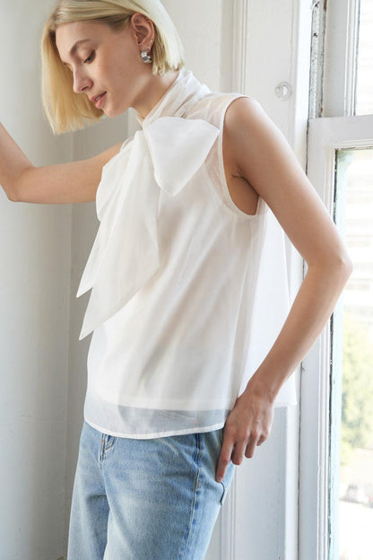 Shine for US Organza Top in WHITE view 5 - Shiny Organza Top