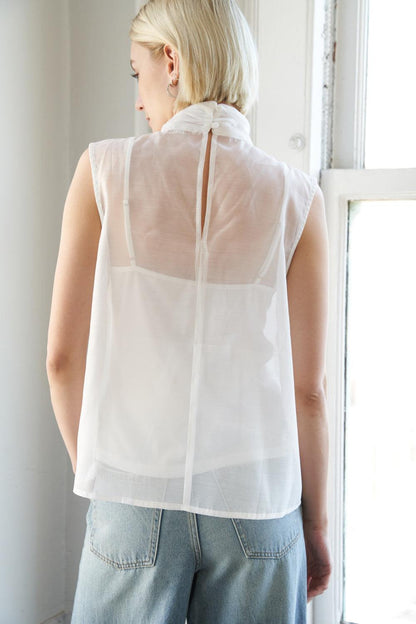 Shine for US Organza Top in WHITE view 6 - Shiny Organza Top