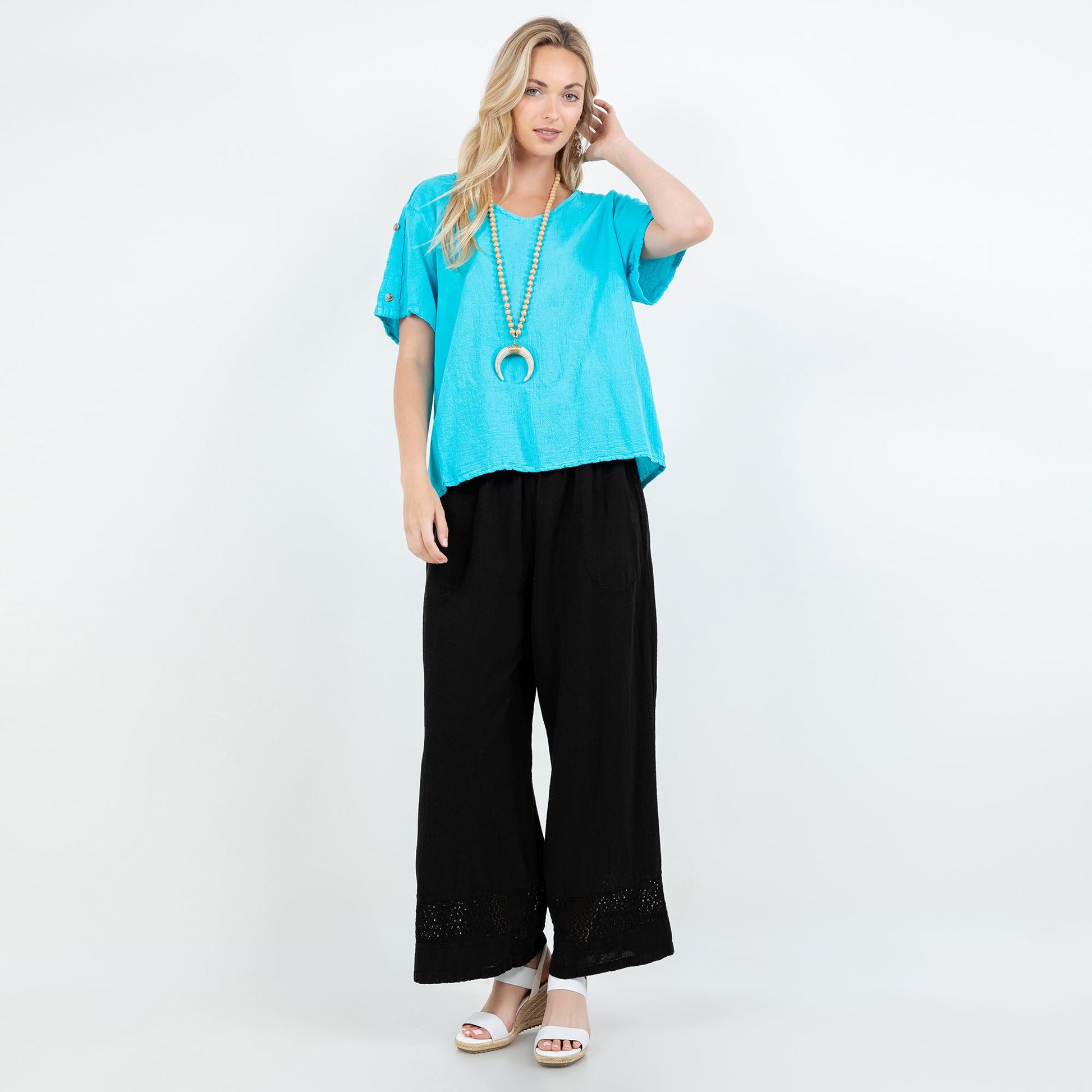 Shirley Top 100% Cotton Gauze in 0 (XS/S) view 6 - Shirley Golf Club Top 100