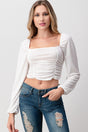 Shirred Puff Sleeve Top