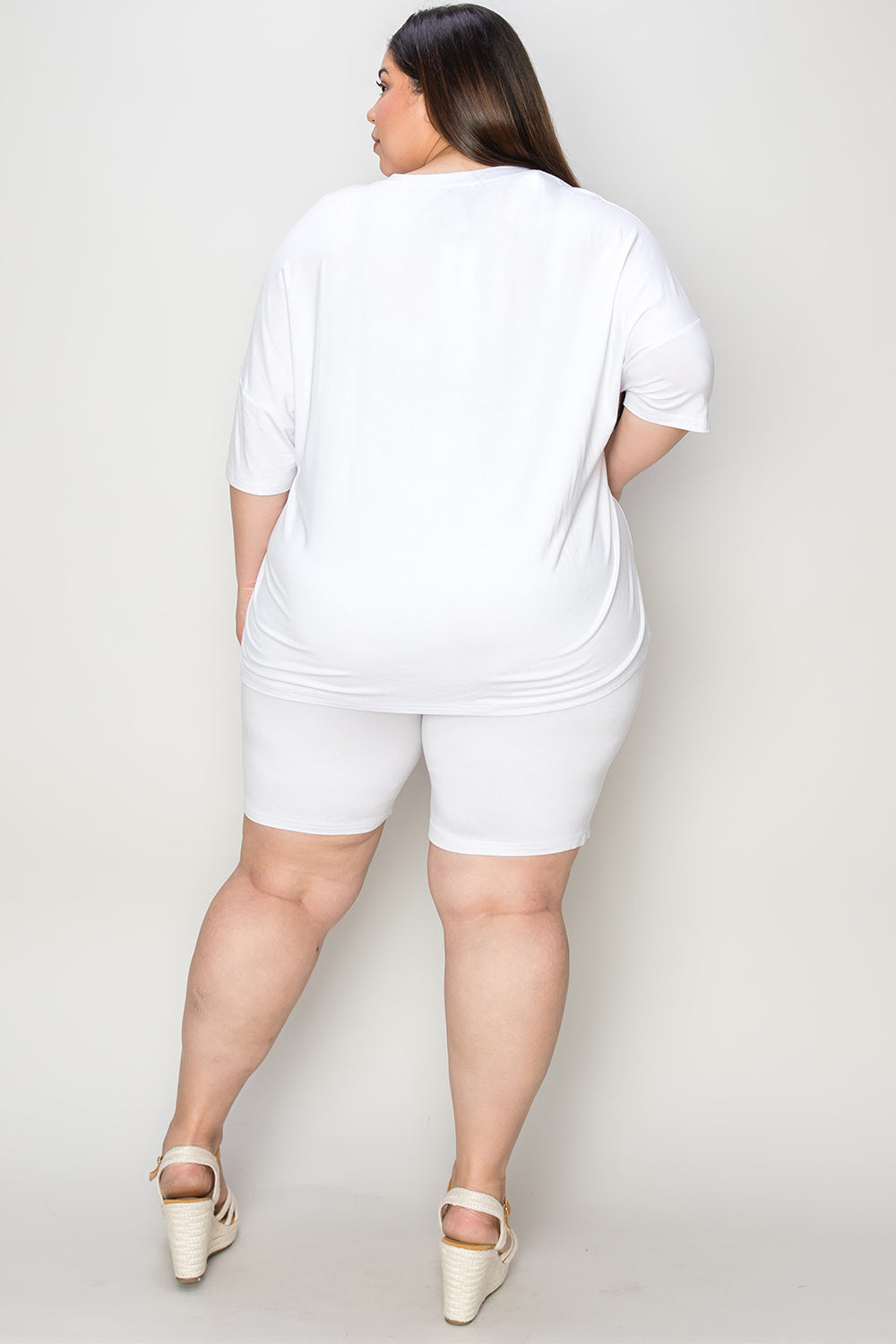 Shopbasicbae Basic Bae Bamboo Full Size V-neck Drop Shoulder T-shirt and Shorts Set view 35 - Basic Bae Lounge Set