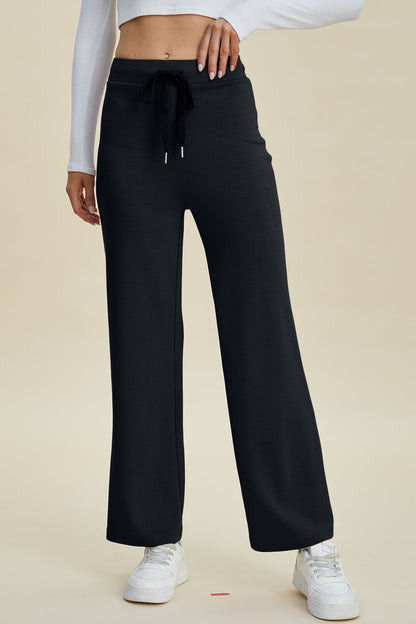 Shopbasicbae Basic Bae Full Size Air Scuba Drawstring Wide Leg Pants in Moonlit Mauve view 13 - Basics Pants Price