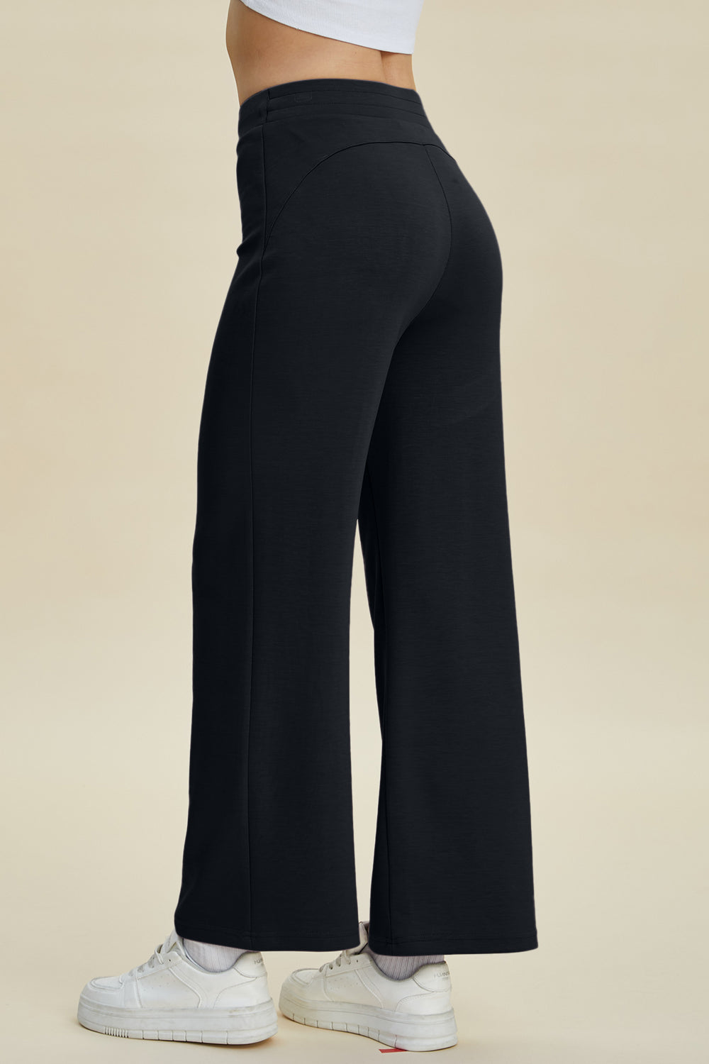 Shopbasicbae Basic Bae Full Size Air Scuba Drawstring Wide Leg Pants in Moonlit Mauve view 14 - Basics Pants Price