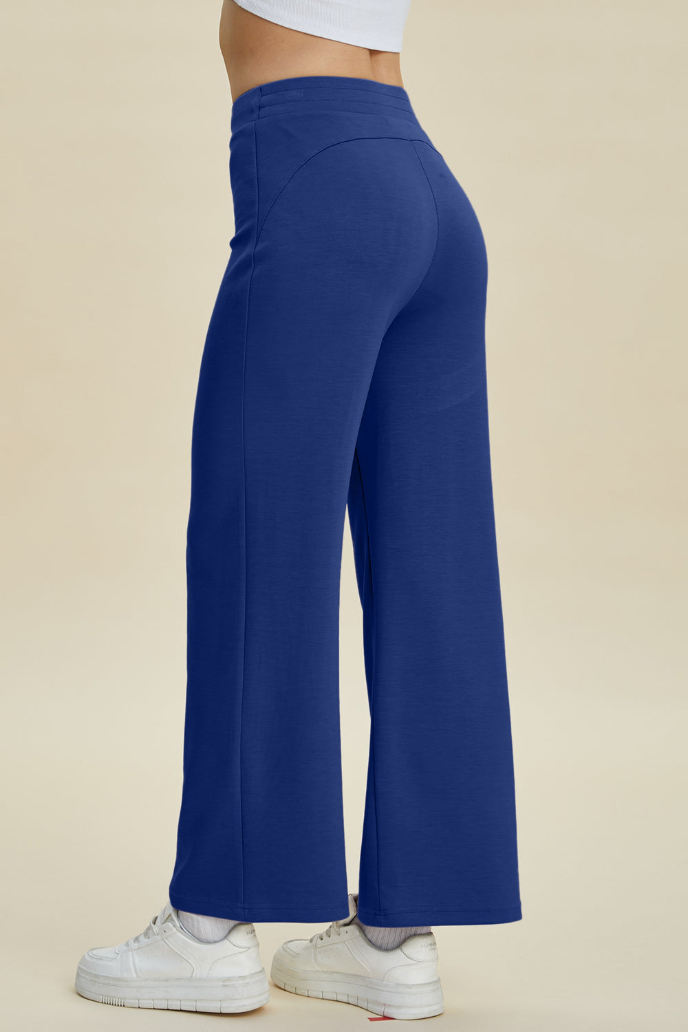 Shopbasicbae Basic Bae Full Size Air Scuba Drawstring Wide Leg Pants in Blue view 9 - Basics Pants Price (bottom)