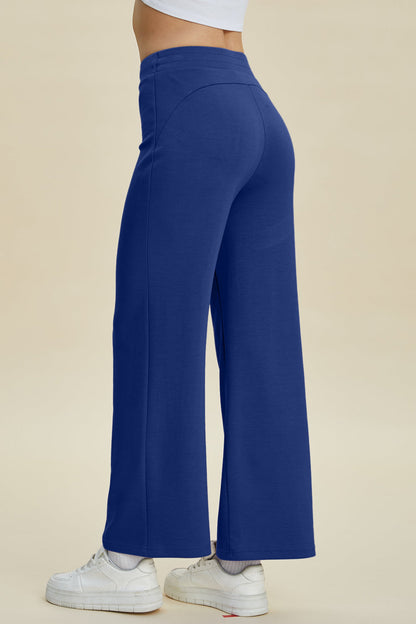 Shopbasicbae Basic Bae Full Size Air Scuba Drawstring Wide Leg Pants in Blue view 9 - Basics Pants Price (bottom)