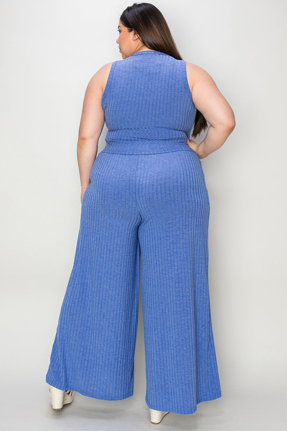 Shopbasicbae Basic Bae Full Size Ribbed Tank and Wide Leg Pants Set in Dark Brown view 26 - Basic Bae Lounge Set