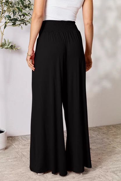 Shopbasicbae Basic Bae Full Size Smocked Wide Waistband Wide Leg Pants view 32 - Basics Pants Price (bottom)