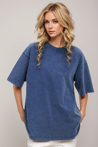 Shopbasicbae Basic Bae Round Neck Half Sleeve T-shirt in Tangerine view 10 - Half Shirt (top)