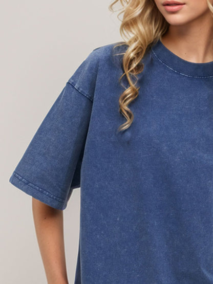 Shopbasicbae Basic Bae Round Neck Half Sleeve T-shirt in Fuchsia Pink view 12 - Half Shirt (top)
