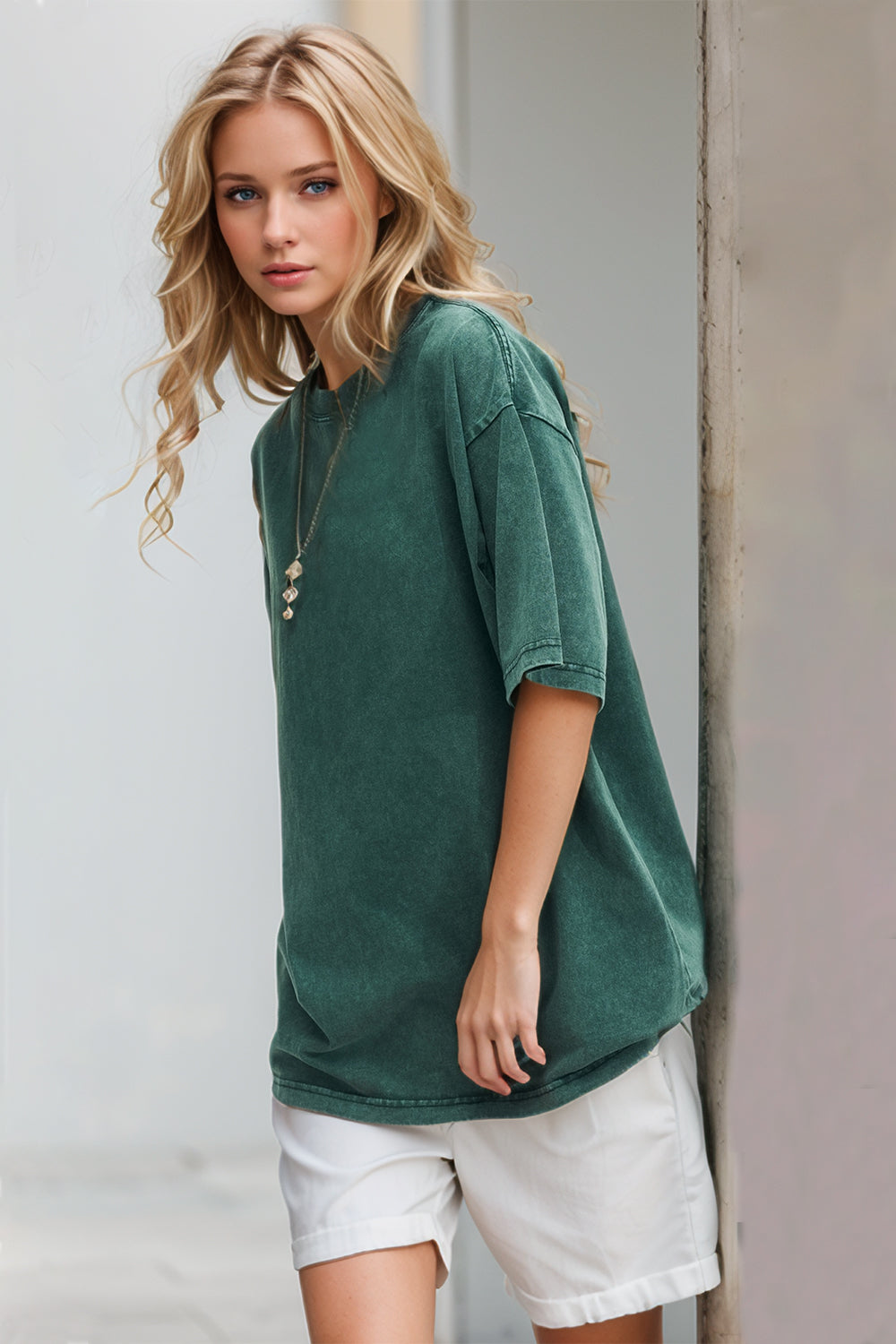 Shopbasicbae Basic Bae Round Neck Half Sleeve T-shirt in Fuchsia Pink view 14 - Half Shirt (top)