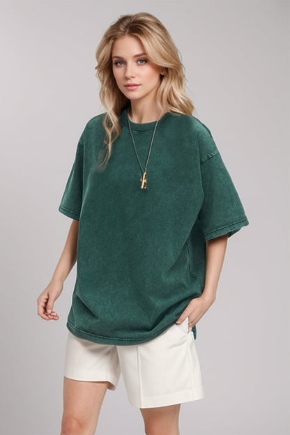 Shopbasicbae Basic Bae Round Neck Half Sleeve T-shirt in Fuchsia Pink view 15 - Half Shirt (top)