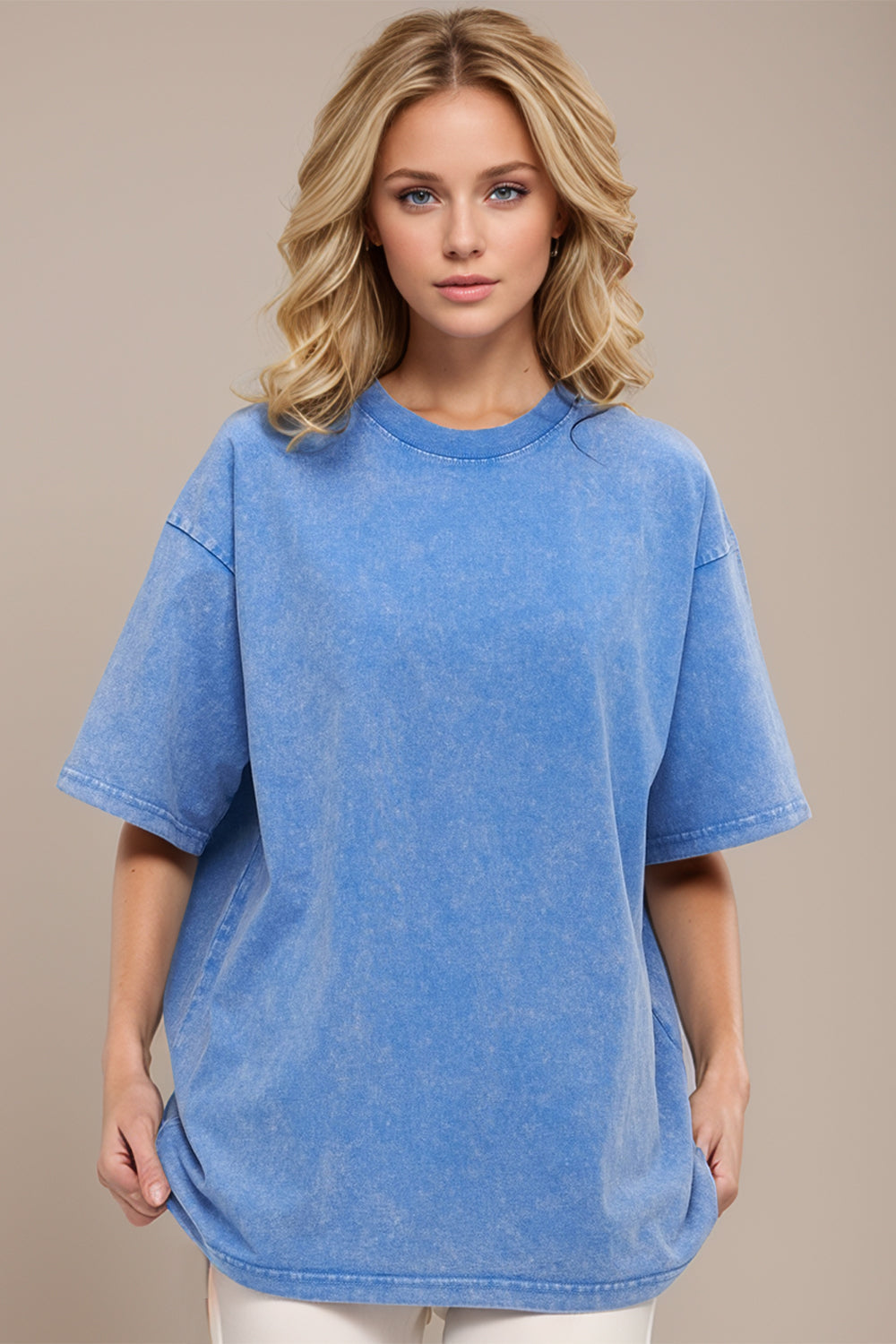 Shopbasicbae Basic Bae Round Neck Half Sleeve T-shirt in Deep Teal view 25 - Half Shirt (top)
