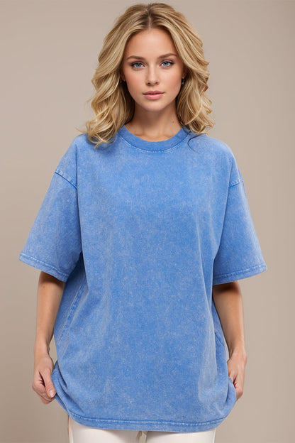 Shopbasicbae Basic Bae Round Neck Half Sleeve T-shirt in Deep Teal view 25 - Half Shirt (top)