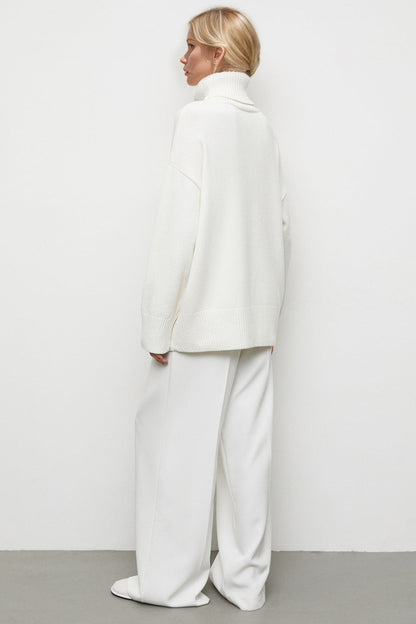 Shopbasicbae Basic Bae Turtleneck Dropped Shoulder Long Sleeve Sweater view 11 - Long Sweater (top)