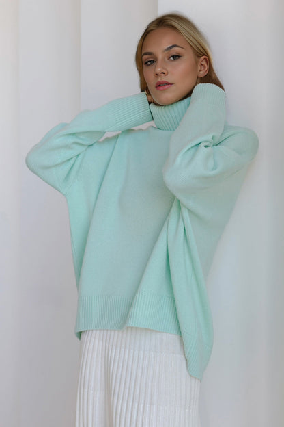 Shopbasicbae Basic Bae Turtleneck Dropped Shoulder Long Sleeve Sweater view 16 - Long Sweater (top)