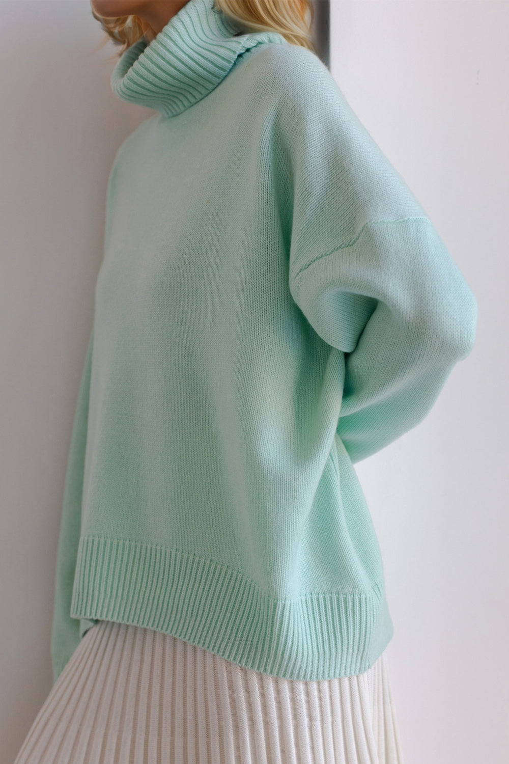 Shopbasicbae Basic Bae Turtleneck Dropped Shoulder Long Sleeve Sweater view 17 - Long Sweater (top)