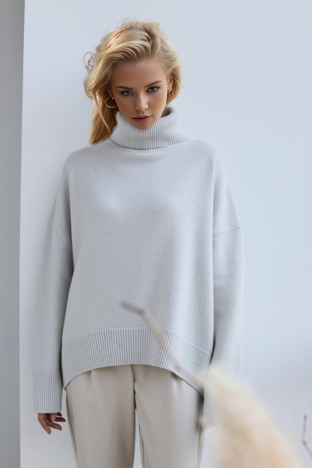 Shopbasicbae Basic Bae Turtleneck Dropped Shoulder Long Sleeve Sweater view 27 - Long Sweater (top)