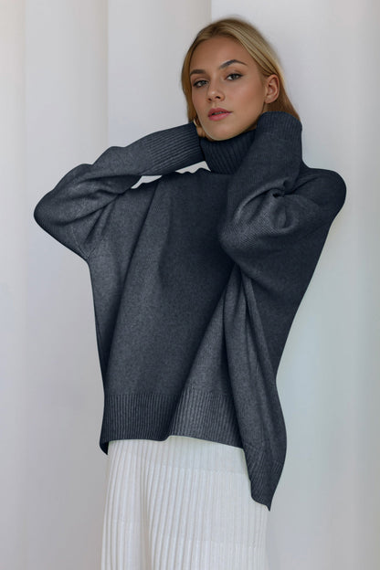 Shopbasicbae Basic Bae Turtleneck Dropped Shoulder Long Sleeve Sweater view 30 - Long Sweater (top)