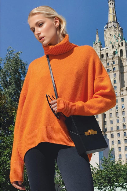 Shopbasicbae Basic Bae Turtleneck Dropped Shoulder Long Sleeve Sweater view 31 - Long Sweater (top)